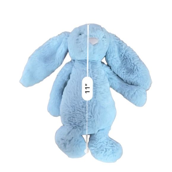SOLD Little Jellycat London Bashful Blue Bunny Rabbit with Rattle Chime Baby - Picture 5 of 5